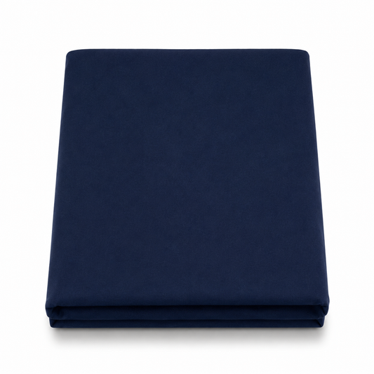 Navy Blue Dyed Double Bedding Set of 6 Satin – Solid Navy Luxury Double Bed Bedding Set for Bedroom