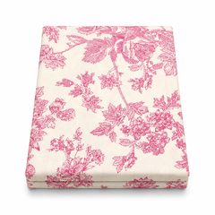Pink Floral Double Bed Sheet 96 × 102 Inch Percale | Pink Leaf & Flower Print Bed Sheet for Double Bed | Soft Percale Bedsheet