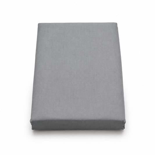 Silver Grey Dyed Satin Double Bedding Set of 6 | Plain Luxury Bedding Set
