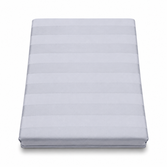 Purple Satin Stripe Double Bed Sheet 96 × 102 Inch | Striped Purple Satin Bed Sheet for Double Bed | Luxury Satin Bedsheet