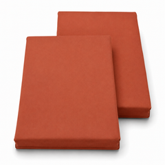 Terracotta Dyed Double Bedding Set of 6 Satin – Solid Color Luxury Double Bed Bedding Set