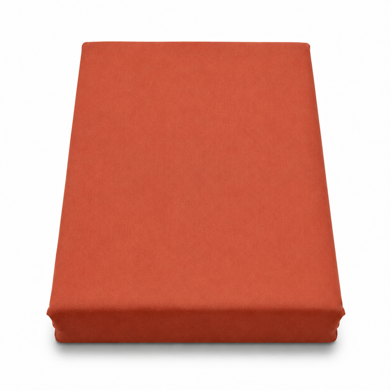 Terracotta Dyed Double Bedding Satin – Solid Color Luxury Double Bed Bedding Set