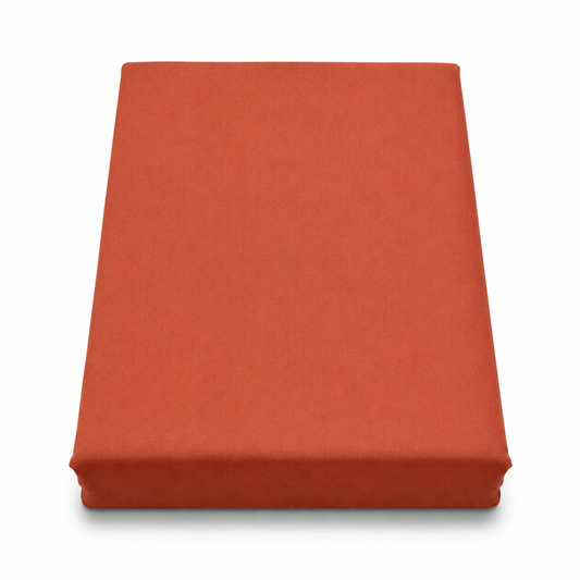 Terracotta Dyed Double Bedding Set of 6 Satin – Solid Color Luxury Double Bed Bedding Set
