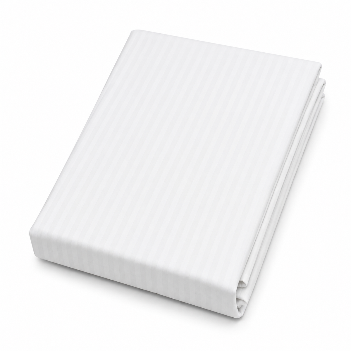 Thin White Stripes Dyed Double Bed Sheet 96x102" Satin – Elegant White Striped Double Bedding Sheet