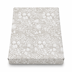 White Floral Double Bed Sheet 96 × 102 Inch Cotton | White Flower & Leaf Print Bed Sheet for Double Bed | Soft Cotton Bedsheet