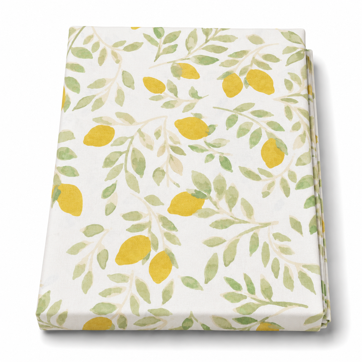 Yellow Lemon Cotton Double Bed Sheet 96x102 Inches – Botanical Printed Bedding