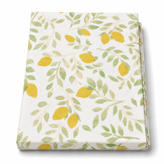Yellow Lemon Cotton Double Bed Sheet 96x102 Inches – Botanical Printed Bedding