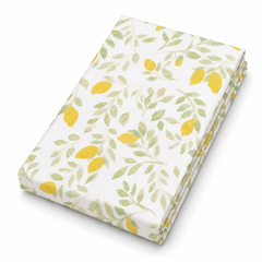 Yellow Lemon Cotton Double Bed Sheet 96x102 Inches – Botanical Printed Bedding