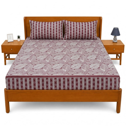 Double Bed Sheet – Maroon Floral Vine