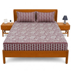 Double Bed Sheet – Maroon Floral Vine