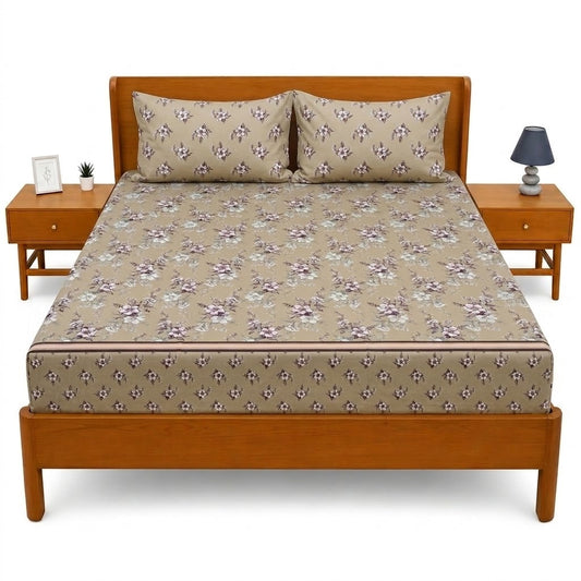Double Bed Sheet Sandy Blossom – 94 × 98 Inch