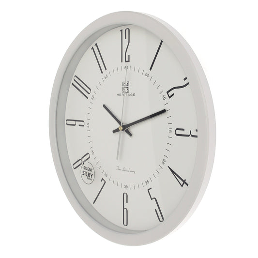 CLK-018A Wall Clock – Modern Silent Sweep Plastic Wall Clock in White