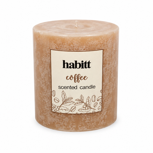 Coffee Pillar Candle 2x2 Inch | Decorative Scented Candle for Home Décor