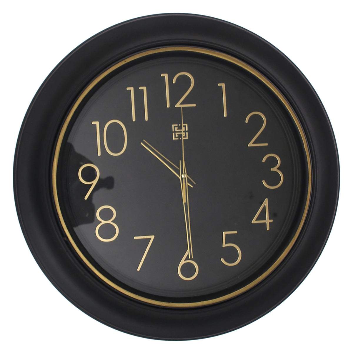 Heritage Wall Clock Prague 2 – Elegant Black & Gold Silent Sweep Clock