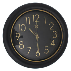 Heritage Wall Clock Prague 2 – Elegant Black & Gold Silent Sweep Clock