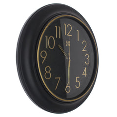 Heritage Wall Clock Prague 2 – Elegant Black & Gold Silent Sweep Clock