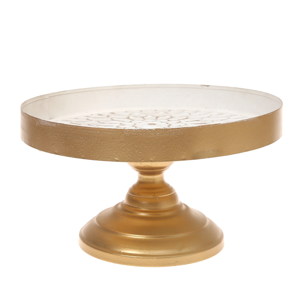 Center Piece L Gold & White 14X14X8Inch HQ-010