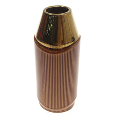 Ceramic Vase Brown L Gold & Brown 4.5 X 4.5 X 1.25 Inch TYX-016