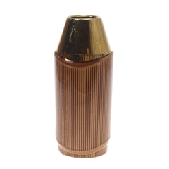 Ceramic Vase Brown L Gold & Brown 4.5 X 4.5 X 1.25 Inch TYX-016