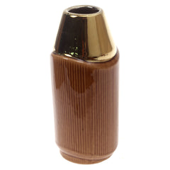 Ceramic Vase Brown S Gold & Brown 3.42 X 3.42 X 7.5 Inch TYX-017