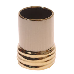 Ceramic Vase Creamy M Gold & Beige 5.35 X 5.35 X 7.25 Inch TYX-024