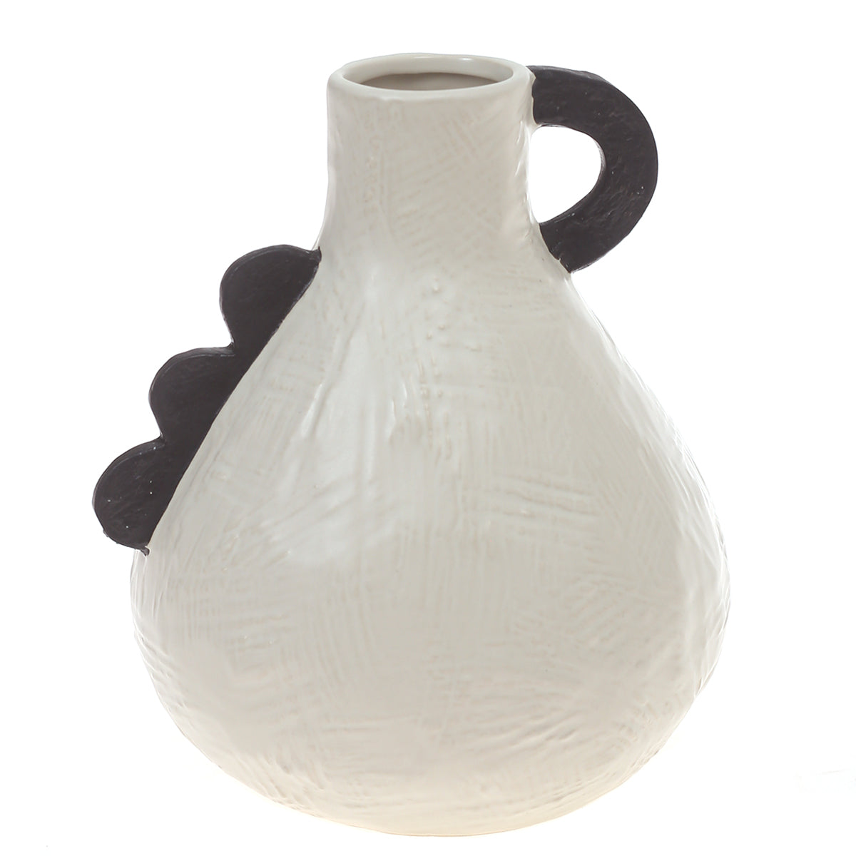 Ceramic Vase L Beige & Black 7.34 X 7.34 X 9 Inch TYX-046