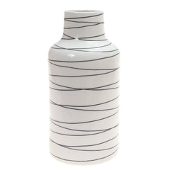 Ceramic Vase L Black & White 6X6X12Inch CH-033