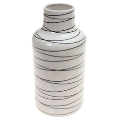 Ceramic Vase L Black & White 6X6X12Inch CH-033