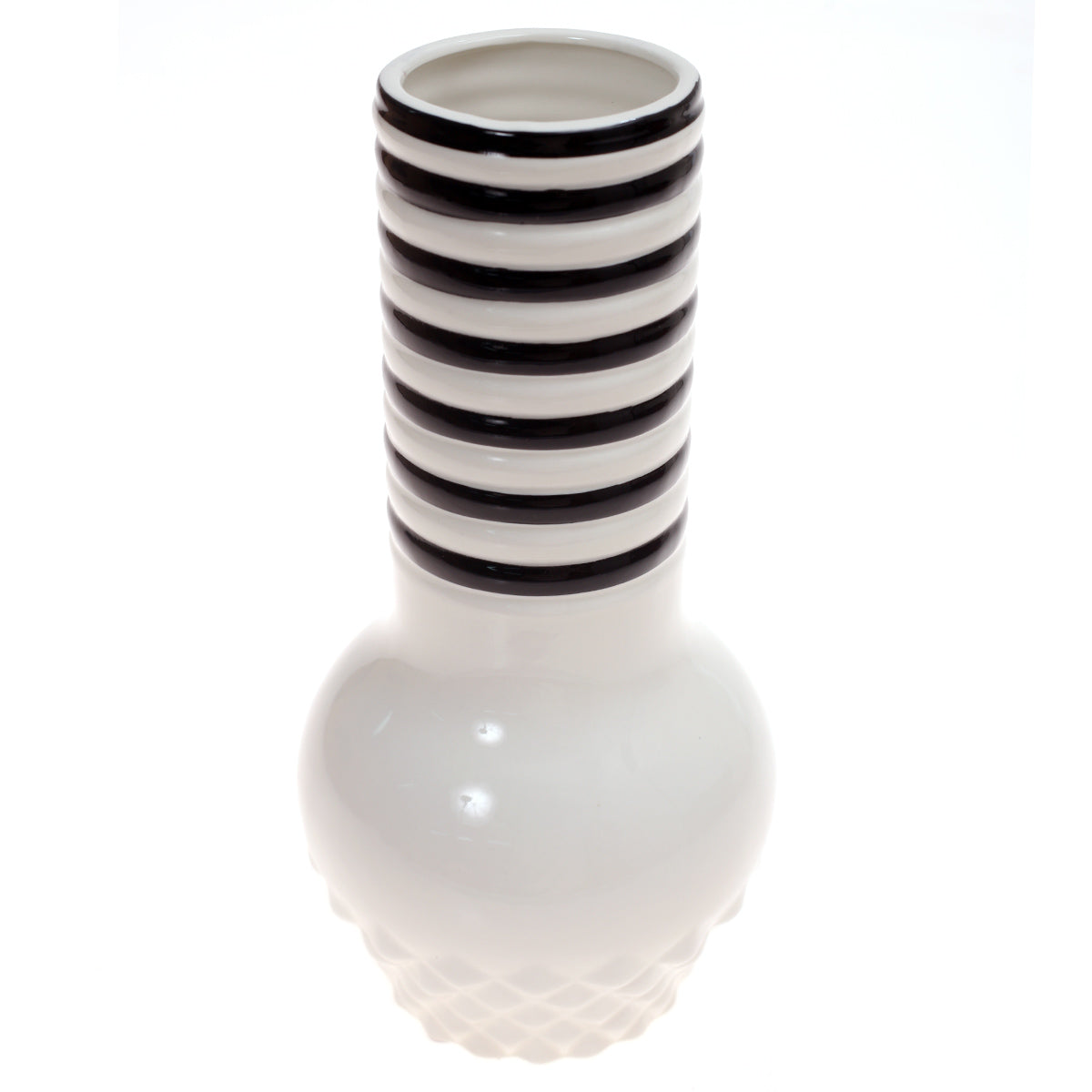 Ceramic Vase L Black & White 6X6X12Inch CH-037