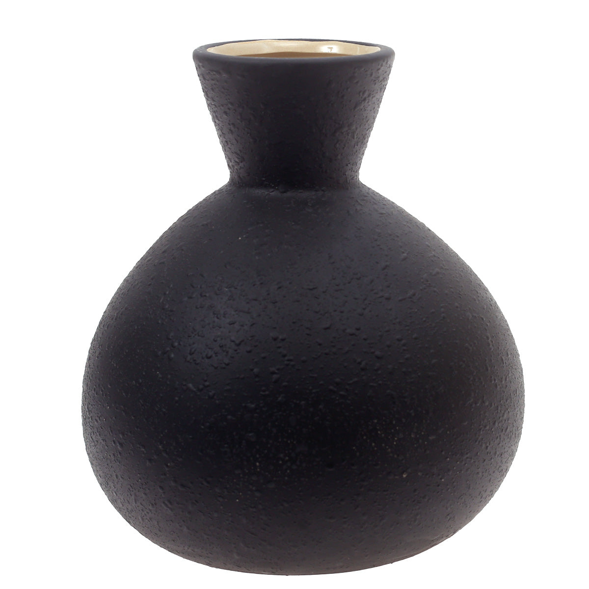 Ceramic Vase L Black 8.5 X 8.5 X 9.5 Inch TYX-007