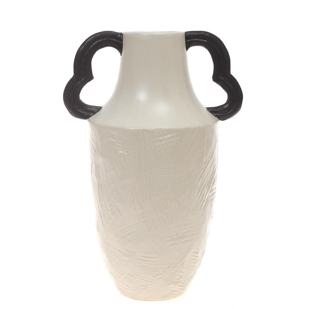 Ceramic Vase M Beige & Black 6 X 6 X 12 Inch TYX-043