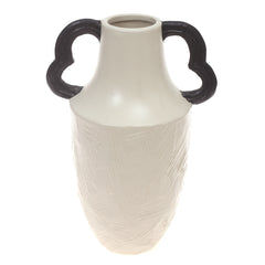 Ceramic Vase M Beige & Black 6 X 6 X 12 Inch TYX-043