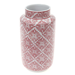 Ceramic Vase M Pink & White 5.84 X 5.84 X 10.5 Inch TYX-038