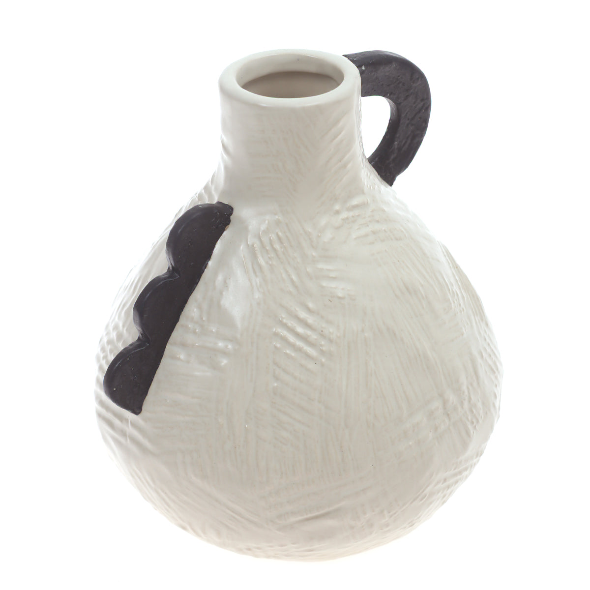 Ceramic Vase S Beige & Black 6.17 X 6.17 X 7 Inch TYX-045