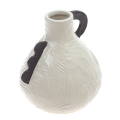 Ceramic Vase S Beige & Black 6.17 X 6.17 X 7 Inch TYX-045