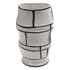 Ceramic Vase S Black & White 14X14X9Inch CH-042