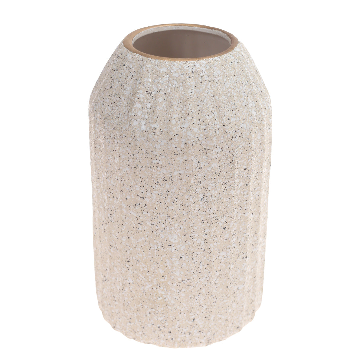 Ceramic Vase Texture Beige & White 5.5X5.5X6.5 CH-023