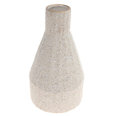 Ceramic Vase Texture Beige & White 6X6X10.5Inch CH-024