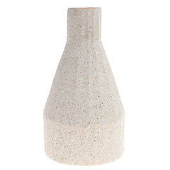 Ceramic Vase Texture Beige & White 6X6X10.5Inch CH-024