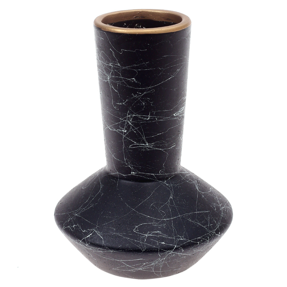 Ceramic Vase Texture Black 5.5X5.5X7.5Inch CH-022