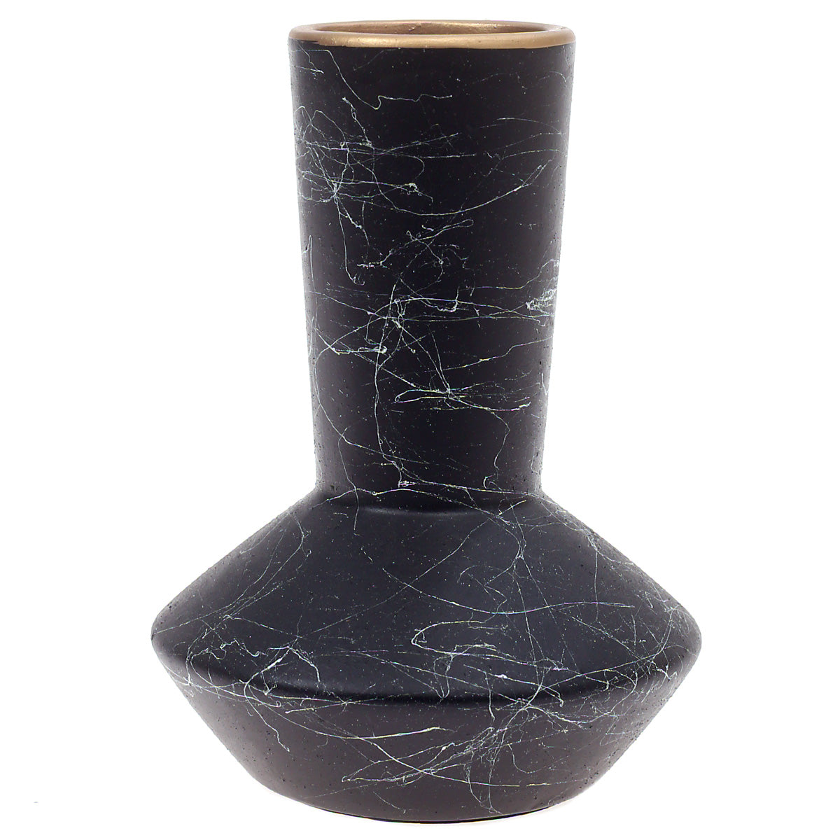 Ceramic Vase Texture Black 5.5X5.5X7.5Inch CH-022