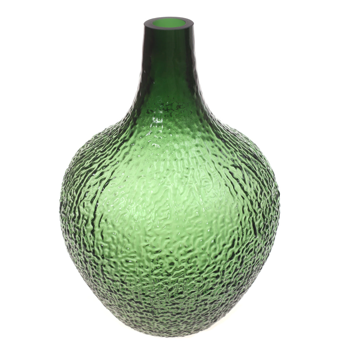 Glass Vase Bottle Green 9X9X13Inch HY-029