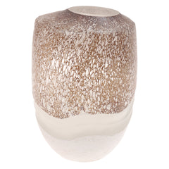 Glass Vase Brown & White 6.67X6.67X10.5Inch HY-023