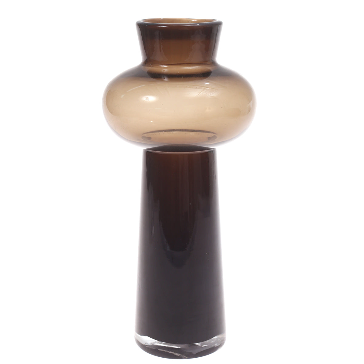 Glass Vase Brown 5.5X5.5X11.5Inch HY-052