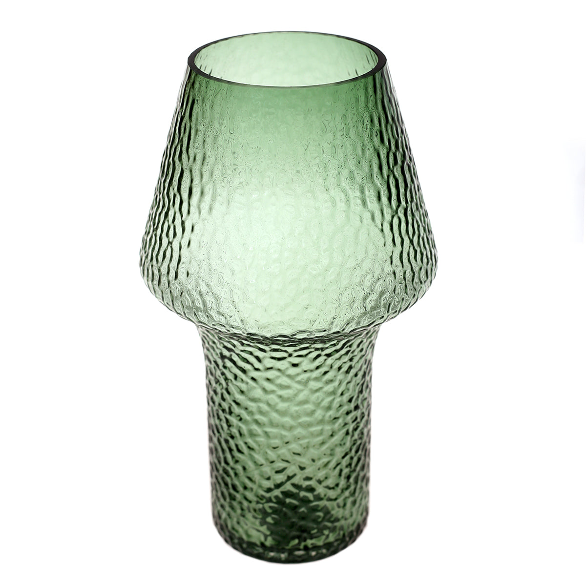 Glass Vase Green 6.5X6.5X11.25Inch HY-037