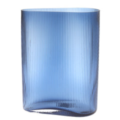 Glass Vase L Blue 10X5.25X14Inch HY-047