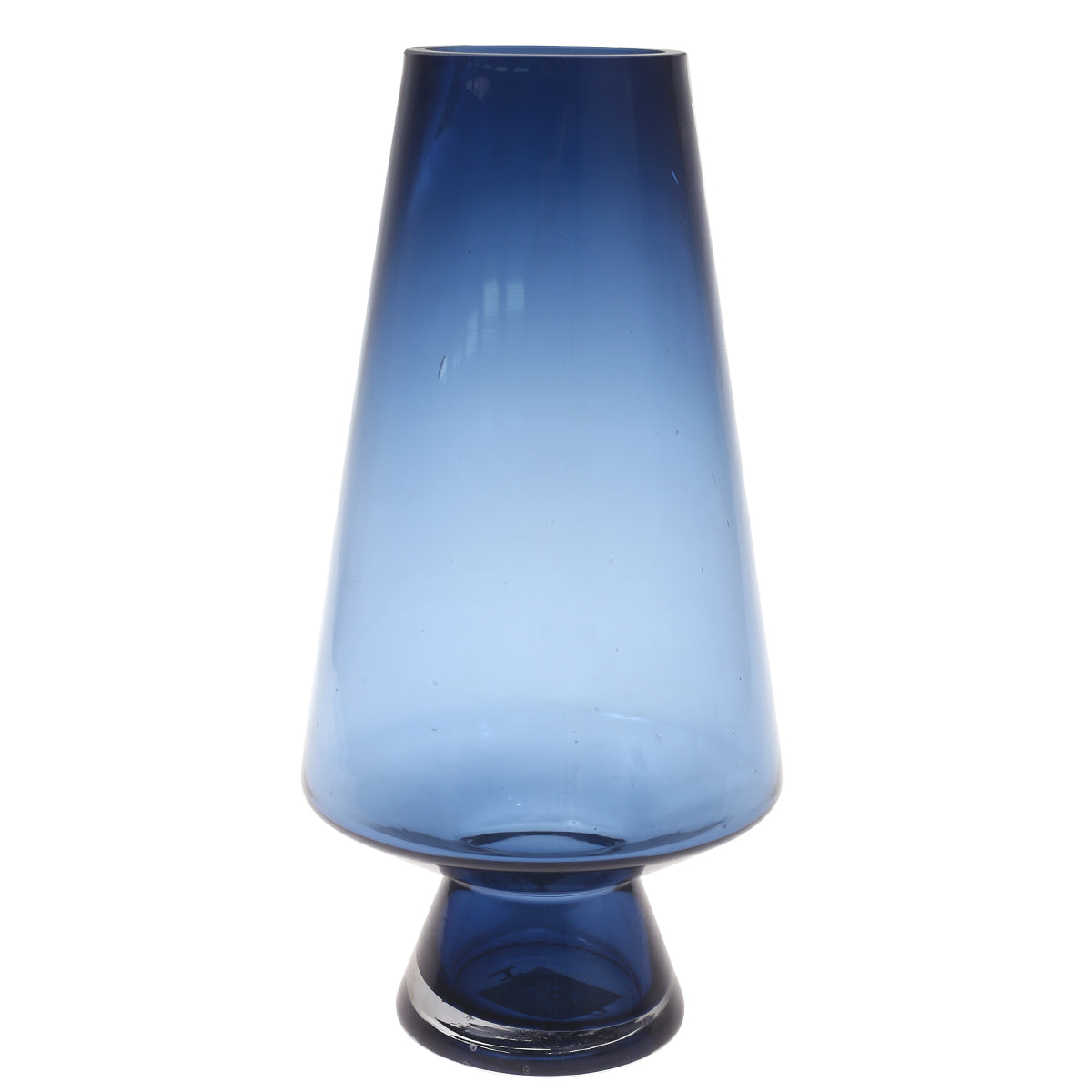 Glass Vase L Blue 7.34X7.34X14.25Inch HY-040