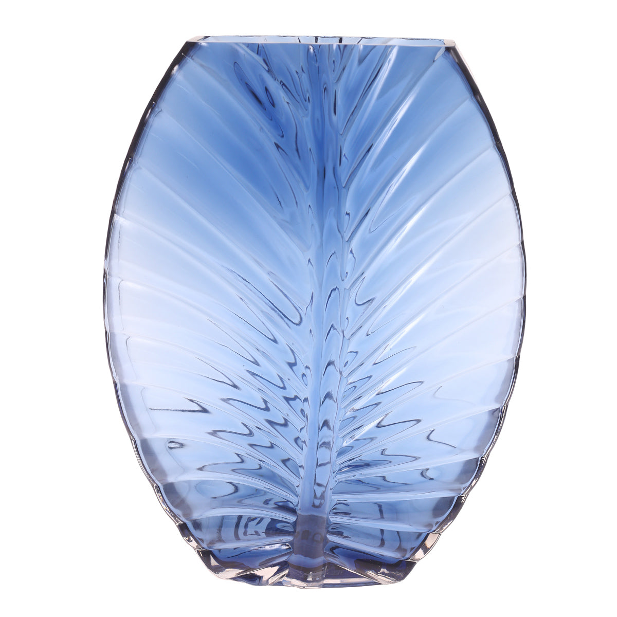 Glass Vase L Blue 9X3.5X12Inch HY-049