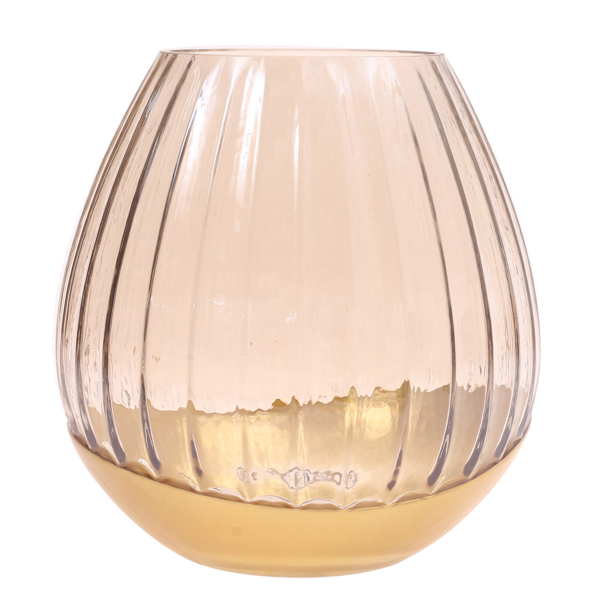 Glass Vase L Gold 7.84X7.84X8.5Inch HY-012