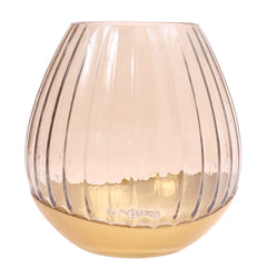 Glass Vase L Gold 7.84X7.84X8.5Inch HY-012